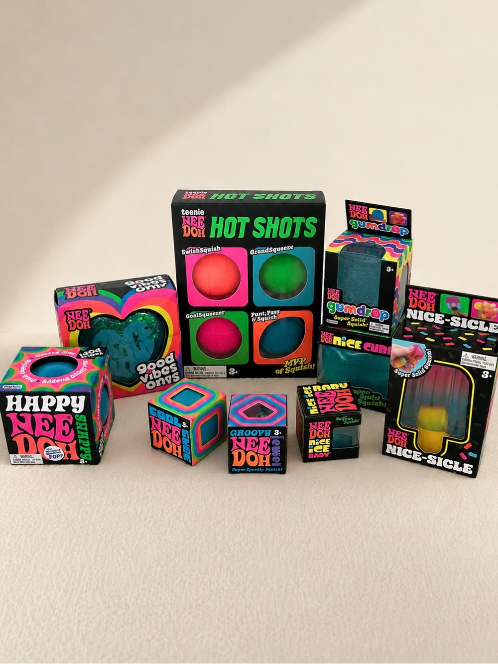 Hot Shots Nice Cube Popsicle Heart “Peace” Gumdrop Nice Ice Baby Happy Snappy